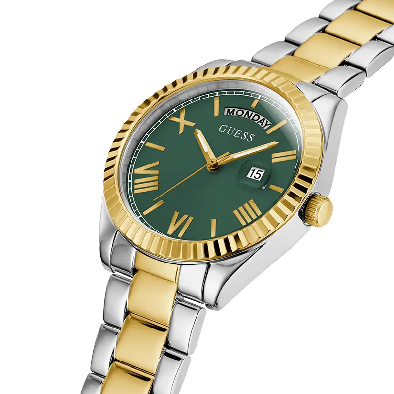Guess Connoisseur Green Dial Two-tone Couple Watch- GW0265G8/GW0308L5